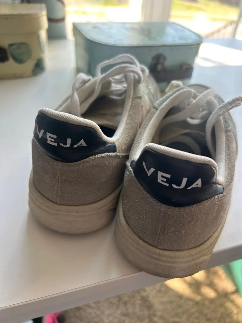 Veja multicolor suede lace up sneakers comfort trainer pastel preppy size US 8